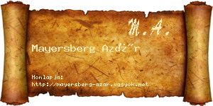 Mayersberg Azár névjegykártya